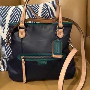 Navy leather Coach handbag